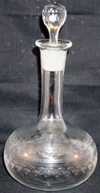 Lovely Glass Decanter with Stopper Nice Looping Etched Pattern - £31.65 GBP
