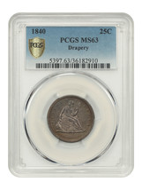 1840 25C PCGS MS63 (Drapery) - £4,514.78 GBP