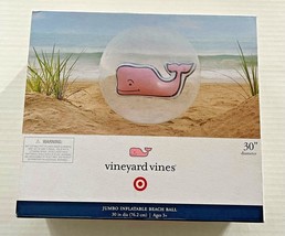 Vineyard Vines Pink Whale Jumbo Inflatable Beach Ball 30&quot; Diameter New in Box  - £17.96 GBP