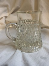 Indiana Glass Diamond Point Clear Glass 4.5&quot; Mug - £7.00 GBP