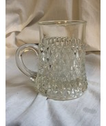 Indiana Glass Diamond Point Clear Glass 4.5&quot; Mug - £7.06 GBP