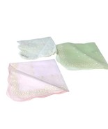 Vintage Lot 3 Nylon Hankies Pink Green Ivory Wedding Bride Crafts 13.75 ... - £30.16 GBP