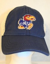 Zephyr K U Jayhawks embroider logo Snapback Blue White Mesh Trucker Dad Cap Hat - $74.95