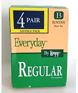 Everyday Pantyhose By L&#39;eggs One Box of 4 Pairs Sz B in Suntan - £10.23 GBP