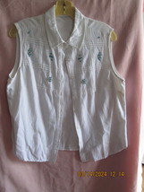 Women&#39;s White Blouse With Beads Size XL - £7.18 GBP