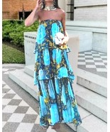 $170  ZARA ZW COLLECTION  SOLDOUT! STRAPLESS AQUA WATERFALL DRESS  M - $149.00