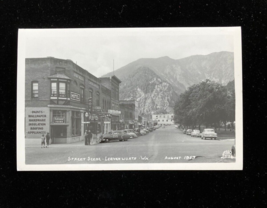 Street Scene Leavenworth Washington August 1953 RPPC Postcard - £23.53 GBP