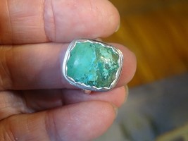 Beautiful Handmade Solid Sterling Silver Chrysocolla Ring. Size 8 ..17.0 X 16.2 - £51.40 GBP