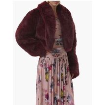 AFRM Stephanie Faux Fur Jacket, Burgundy (Port), Size Medium, CHIC CLASS... - $179.00