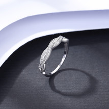 Micro-Inlaid Zircon Ring S925 Silver Ring Nordic Girls Super Flash US6 - £19.94 GBP