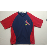 MLB St. Louis Cardinals Mens Quarter Zip Baseball Jersey T-Shirt Jacket XL - £17.23 GBP