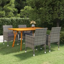  Dining Set Gray Solid Acacia wood 5 Piece Set Seats Many - $10,961.99 MXN