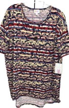 NWT LuLaRoe Medium Red Cream White Blue Bald Eagles Irma Oversized Tunic - $21.77