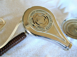 VINTAGE 1950 Handy Hannah Hair Dryer ART DECO  Chrome with Stand in Box - $75.00