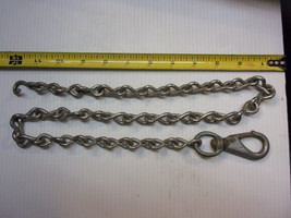 VINTAGE  BRONZE chrome plated boarding safety chain with snap hooks 35&quot; - $73.26