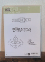 Stampin&#39; Up! VINTAGE VERSES Set of 4 Rubber Cling Stamps - 129636 - USED - $5.17