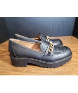 Sam Edelman Taelor Chunky  Loafers Size 7.5M Black Platform Shoes Lug Soles - $594.91 MXN