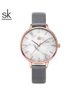 Shengke  Fashion Ladies Watches Leather Female Watch Women Thin Casual S... - £20.42 GBP