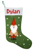 Gnome Christmas Stocking - Personalized and Hand Made Gnome Tomte Stocking - £25.77 GBP