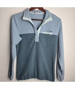 Columbia Sweater Women Small Blue Green Outdoor Fleece 1/2 Button Closur... - $551.17 MXN