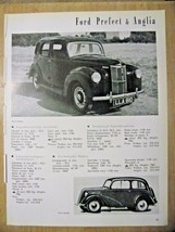 Ford Prefect / Anglia Automobile Specification sheet-1953 - $2.97