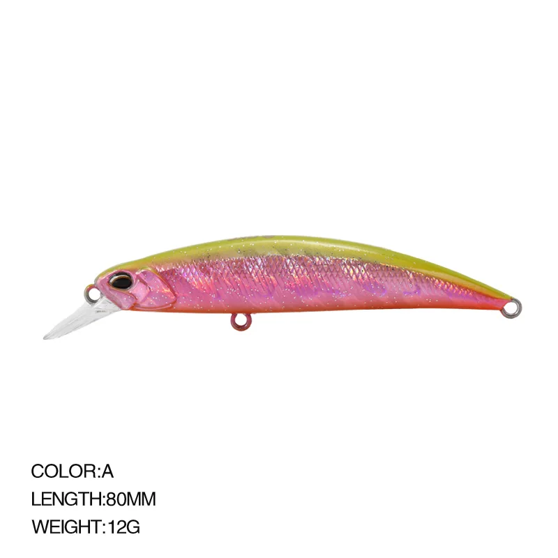 Sporting 1 Pcs 12g 80mm Sinking Minnow Saltwater Lures 6 Colors 3D Eyes BA Trout - £23.51 GBP