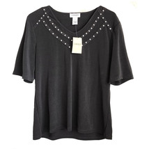 NWT Carmen Marc Valvo Black Studden Top | Sz L - £13.31 GBP