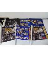 Baltimore Ravens 2000-2001 SuperBowl XXXV Double Sided Logo Car Flag LOT... - £31.11 GBP