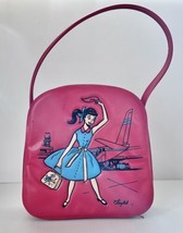 1950s Vintage Ponytail Barbie Doll Red Vinyl Girls Purse Airport Carry Bag - £30.78 GBP