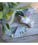 Pendulum Fairy Wing Swarovski Crystal Pendulum 40mm with Hand Painted En... - $42.95