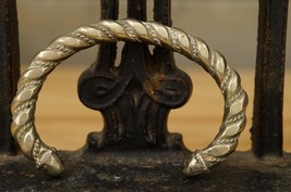 Vintage Artisan Jewelry Nickle Plated Brass Twist Metal Cuff Bracelet - £14.79 GBP