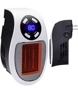 500W Wall Outlet Small Plug in Handy Premium Heater w/ Timer+Remote Cont... - £21.54 GBP