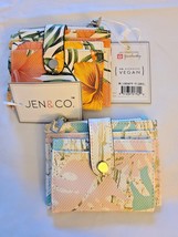 JEN &amp; CO Mini Snap Wallet Card Holder Coin Purse Vegan Leather Wallet 4.... - $19.99