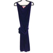 Manoush Dress Crushed Velvet Split Sides Belted Dark Purple Size 36 US 4 - £26.97 GBP