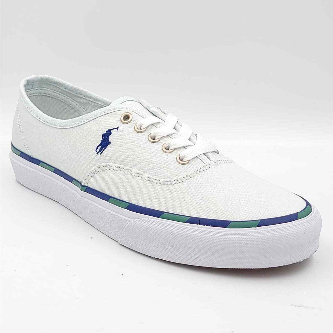 Primary image for Polo Ralph Lauren Men Low Top Sneakers Keaton Pony Size US 8D Light Blue Canvas