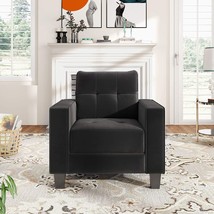 Merax Modern Mid Century Comfy Accent Chair Tufted Velvet Armchair For, 1. - £396.06 GBP