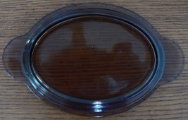 Oval Pyrex P-14-C Lid Cover Grab-it Amber Colored 5.5&quot; x 8.5&quot; Glass Vintage - £7.84 GBP
