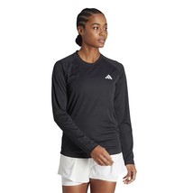 NWT Adidas Women’s Club Long Sleeve Tennis Tee Small Black II0642 AEROREADY image 3
