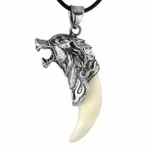 HML Large Steel Wolf Fang Necklace Werewolf Unisex - £18.17 GBP