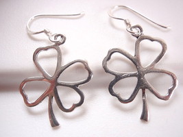 Four-Leaf Clover Dangle Earrings 925 Sterling Silver Corona Sun Jewelry - £5.62 GBP