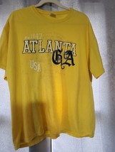 Atlanta Georgia Crew Neck Shirt Unisex XL TShirt Yellow Gildan (B6) - $5.00