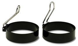 Set of 2 Round Egg Rings, Non Stick Stainless Handle - £14.31 GBP
