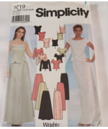 Vintage Simplicity Pattern 7219 Evening Gown 2-Piece Skirt Top 14-20 Uncut - $6.75 CAD