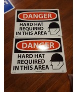 NMC D545AB Danger Hard Hats Required In This Area Sign Lot of 2 - $761.42 MXN