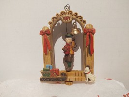 Hallmark Ornament 1977 - Boy Ringing Bell on Christmas - $12.01