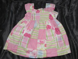NWT Gymboree Fairy Garden Floral Gingham Patchwork Easter Dress 3-6 Baby girl - £14.23 GBP