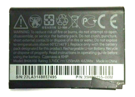 Genuine HTC Battery (BH06100) - Multiple Codes (35H00156-00/01/02/03M) - $6.79