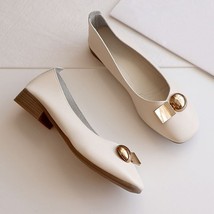 Womem Soft Leather Flat Square Toe Shallow Slip on Shoes New Fashion Summer Casu - £22.55 GBP