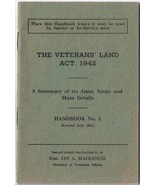 Veterans Land Act Canada Revised 1942 Handbook No 1 Rev 1944 - £5.64 GBP