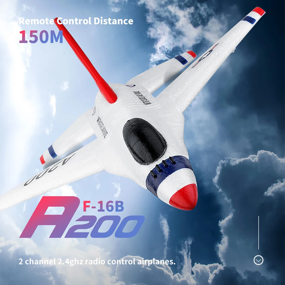 WLtoys XK A200 RC Airplane 2.4GHz Fixed Wing F-16B RC Drone EPP Foam Remote - $47.33
